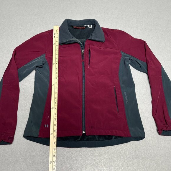 Black Diamond Double Jacket Women Maroon Medium Soft Shell Full Zip Fleece Lined - Picture 3 of 9